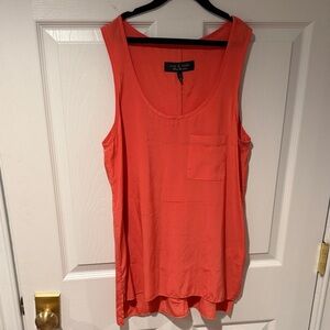 Rag & Bone silk Pink Rose Vibrant Coral Tank Top